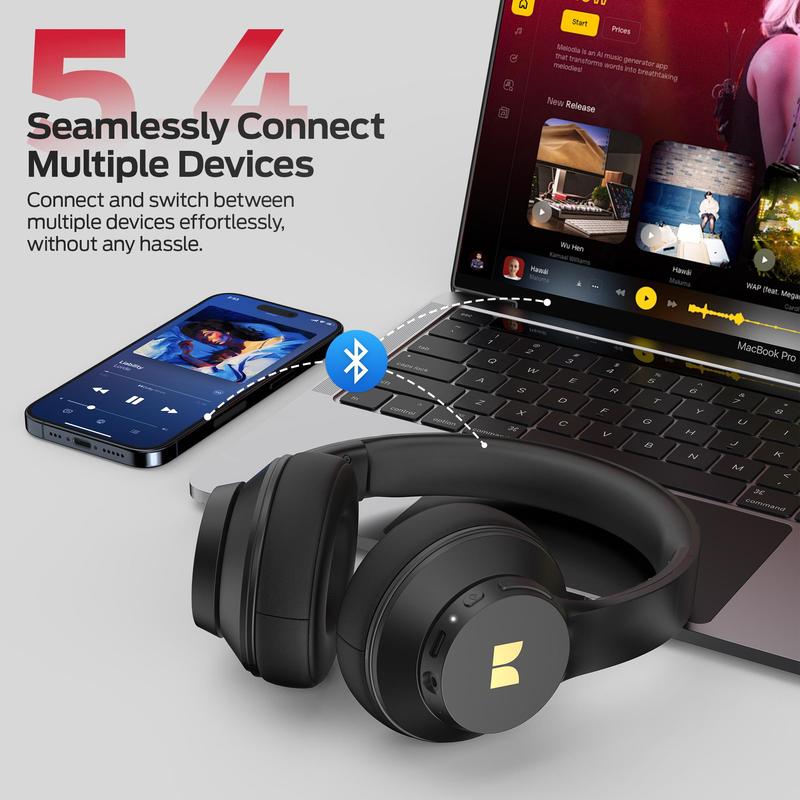 Monster Bluetooth Headphones Set – Includes Over-Ear Wireless Headphones and Ear Buds Ear-Hook Earphones, Deep Bass, Clear Sound, Noise Cancelling Mic, Noise Isolation, IPX5 Waterproof, 40H + 80H Playtime, Ideal for Travel, Work & Gifts for Men and Women