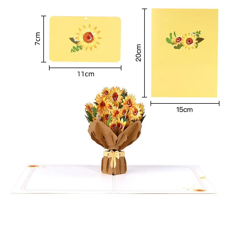 3D Pop-Up Card with Flower Bouquet Keepsake Gift, 8"*6" Valentine's Day Card, , Romantic Valentines Gifts and Flowers 2-in-1 Idea for Valentine, Birthday, Wedding, Anniversary, Wife Husband, Mom, Women, Him Her, Girlfriend Boyfriend,Paper,Love