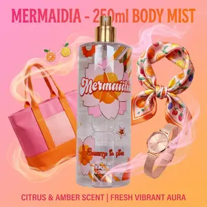 Mermaidia 250ml Bodymist Candybreath Scent for Women Fresh Vibrant Aura Citrus Amber Fragrance Perfect for Daily Use
