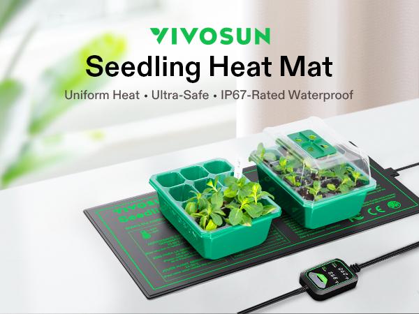 VIVOSUN Seedling Heat Mat and Digital Thermostat Combo Set, UL & MET-Certified Heating Pad for Hydroponic, Kombucha Tea, Brewing, Fermentation & Plant Germination