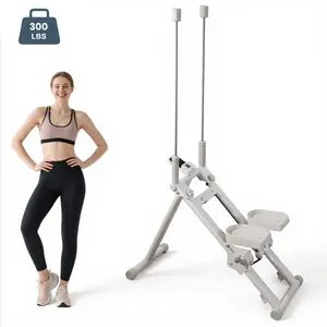 Vertical Climber & Stair Stepper for Home | Heavy Duty Fitness Machine with Adjustable Dual-Grip Handrails - 300lbs Capacity