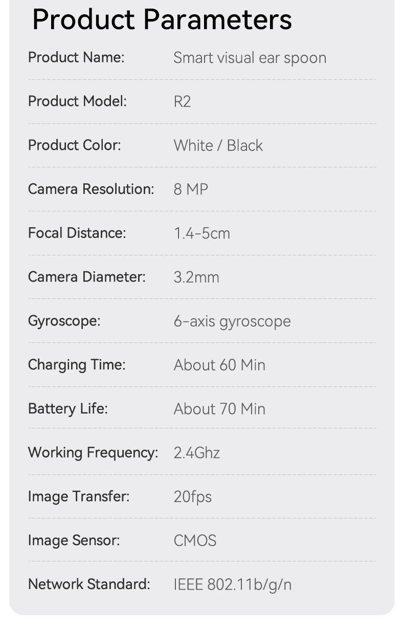 Ear Wax Removal Tool Camera with 1080P HD Ear Scope 6 LED Lights & 6 Ear Picks Black Compact Otoscope for Effective Cleaning - Earpick Flashlight