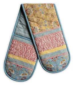 Maison d' Hermine Oven Mitts 100% Cotton Double Oven Mitt Pot Holders Heat Resistant BBQ Cooking Double Gloves with Loop Baking Grilling Easter Decorations