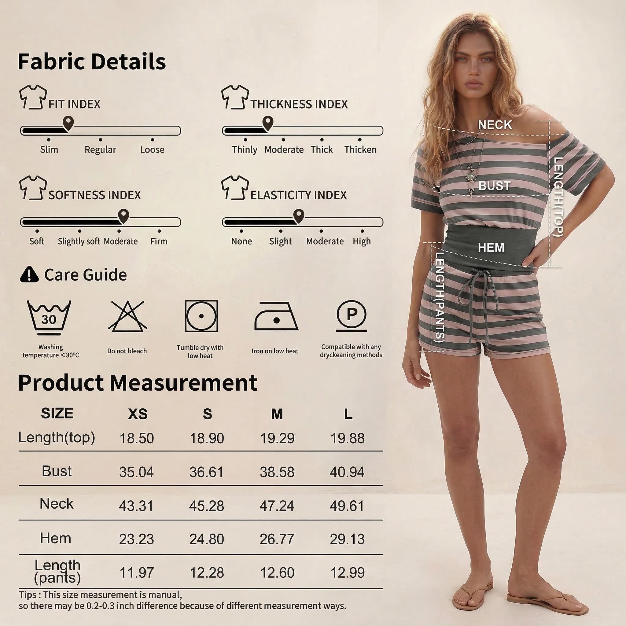 Trendy Queen Women's Striped 2 Piece Set Off The Shoulder Sexy Summer Outfits Short Sleeve Lounge Shorts Set Womenswear