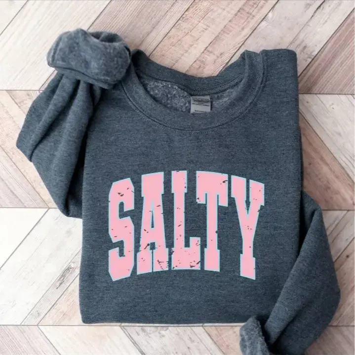 Cute Salty Sweatshirt, Beach Graphic Crewneck, Coastal Pullover, Funny Gift for Beach Lovers