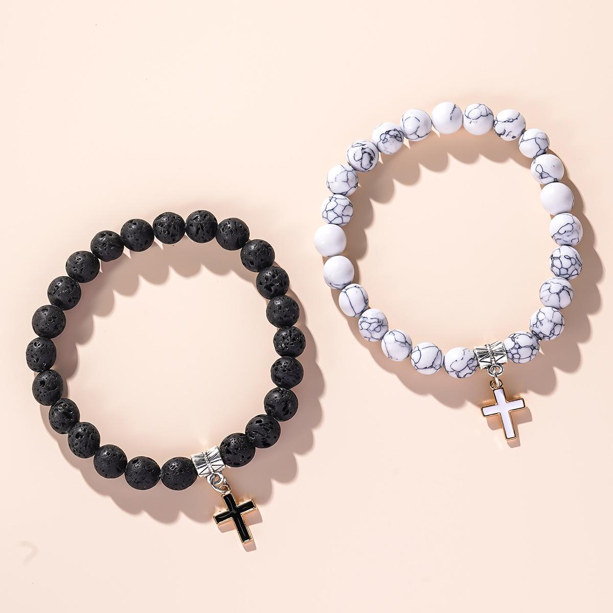 2pcs Matching Cross Couples Bracelets For Women Men Bf And Gf Boyfriend Girlfriend Jewellery