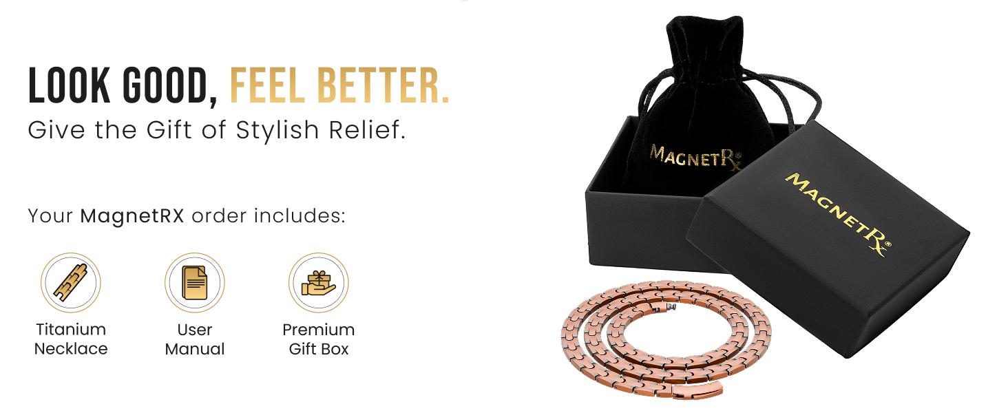 MagnetRX Pure Copper Magnetic Necklace Classic Chain, 62 Neodymium Magnets 3500 Gauss Strength, Durable Jewelry Accessory For Men & Women