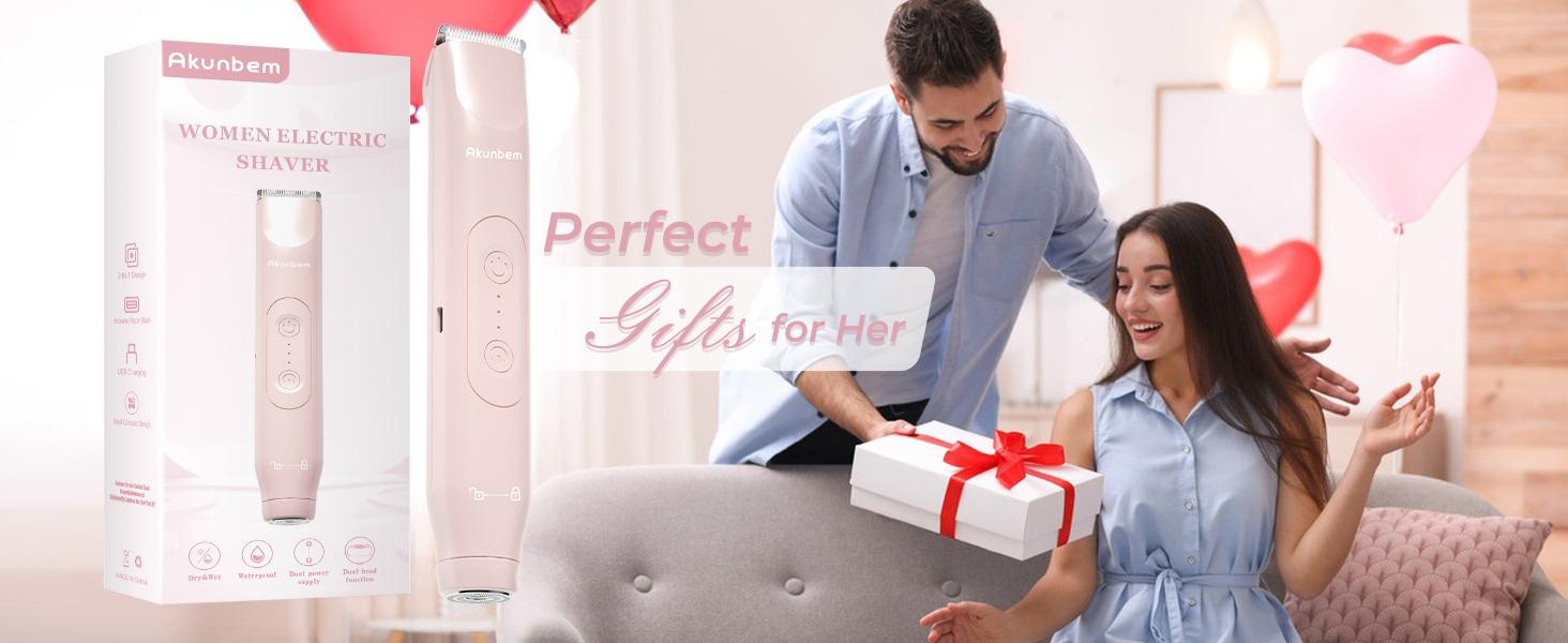 Electric Bikini Trimmer for Women, Rechargeable 2 in 1 Body & Facial Hair Removal, Waterproof Wet & Dry Use Trimmer for Women