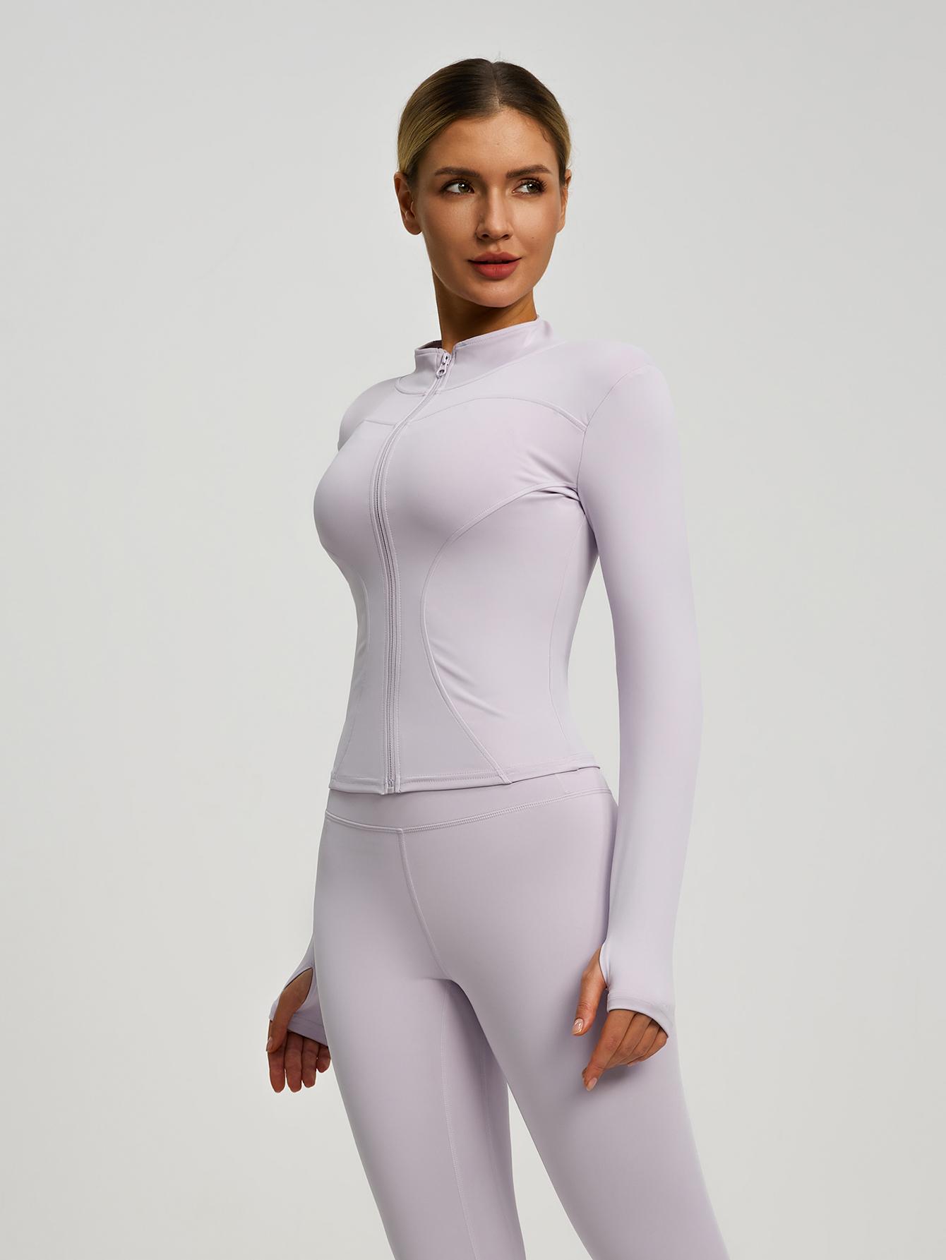 New Women's Yoga Sport Breathable Jacket, Leisure Comfort Quick-Drying Long-Sleeve Jacket with Zipper and Slim Fit Pants, Suitable for Yoga, Gym Training, Running and Daily Wear, Available in Multiple Colors