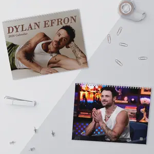 Dylan Efron 2026 Wall Calendar, Dylan Efron Homage Fan Desktop Calendar