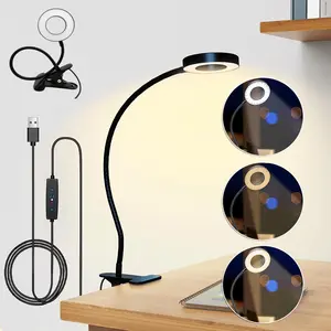 Flexible Arm LED Desk Lamp USB Powered Dimmable & Gooseneck Adjustable With Eye Protections Function, Convenient LED Lamps For Bedroom Office Study Room Decoration