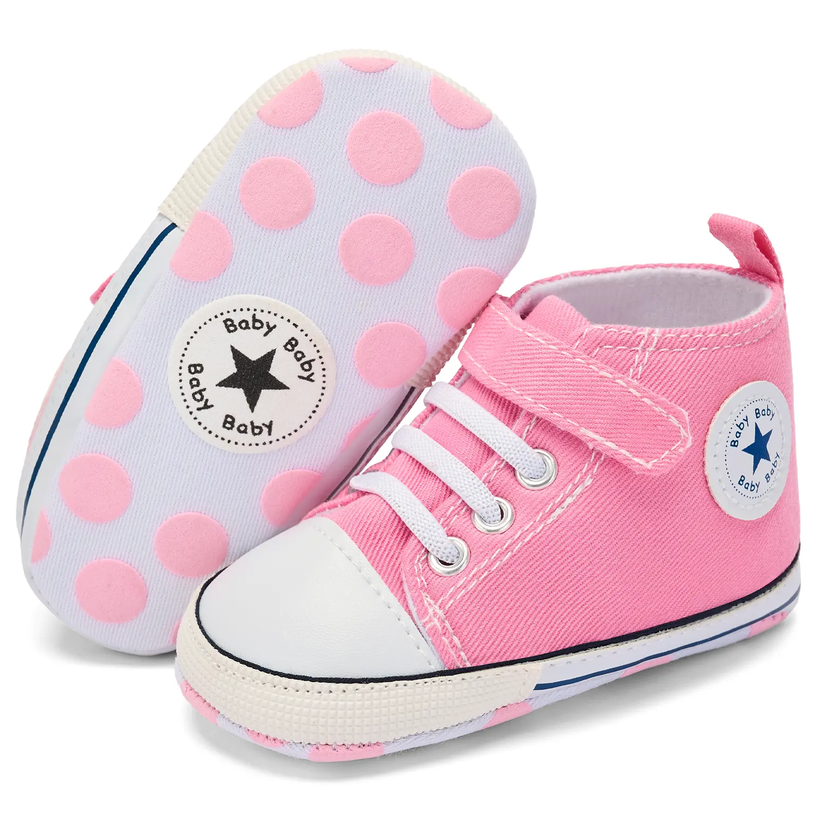 Baby Shoes Infant Shoes for 0 6 9 12 18 Months Baby Sneakers  First Walkers  Shoes Baby Canvas Shoes Indoor Outdoor Baby Slippers  Infant High Tops Shoes Todddler Shoes Non-Slip Baby Snearkers Lightweight Flexible Shoes Toddler Tennis Shoes#backtoschool