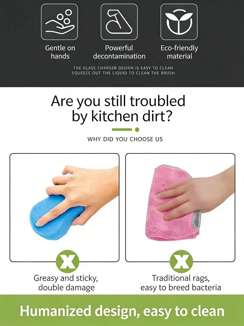 Automatic Liquid Filling Palm Brush with Comfort Handle, Ergonomic Non-slip Grip, Durable Bristles - Kitchen Gadgets, Cleaning Supplies for Sink Pot Bowl Cleaning, Detachable Head, Removable & Washable Multi-Purpose Home Care Sponge