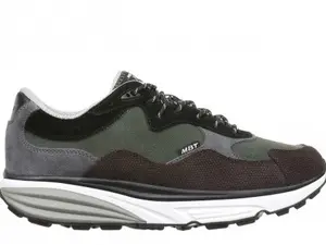 MBT Men's Narita in Army Green/Brown - Lightweight Fast Profile Running Shoes with Sensor Technology & Ortholite Insole - Boy, Closed