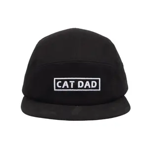 HatPhile Cat Dad Cotton 5-Panel Hat Playful & Comfortable with Quirky Embroidery Adjustable Strap for Cat Enthusiasts