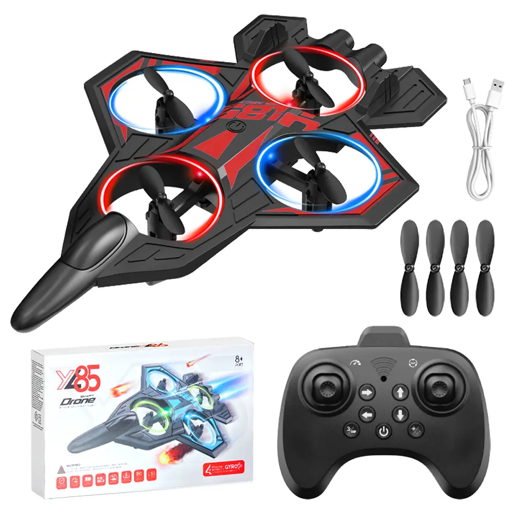 【Entry-level RC toys】2.4GHz Remote Control Airplane,Jet Fighter 360° Rolling Stunt Flying Toy with Stable Hover,RC Mini Drone for Beginners Kids & Adults, Fun Children's Toys, 3-Speed Adjustament, Headless mode, Modular battery, Easy Control,SUMMER Vibes