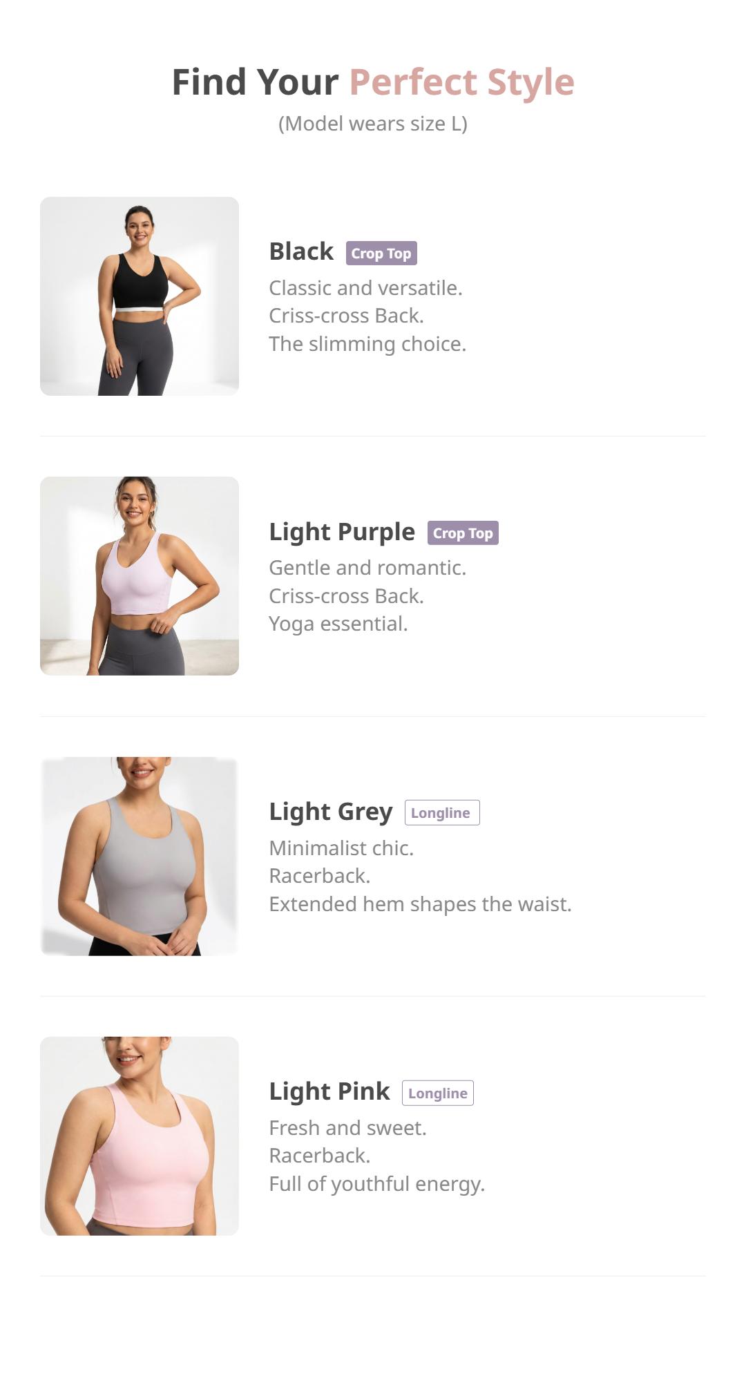 HSIA AirBalance Wirefree Lightly Padded Medium Support Breathable Sports Bra Yoga Running Criss Cross Back Crop Top or Racerback Longline Tank Top 32D 40DDD SpringStatements