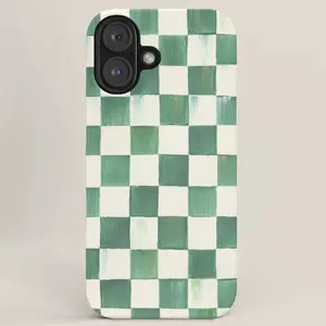 Society6 x Mackenzie Childs Emerald Check iPhone Case