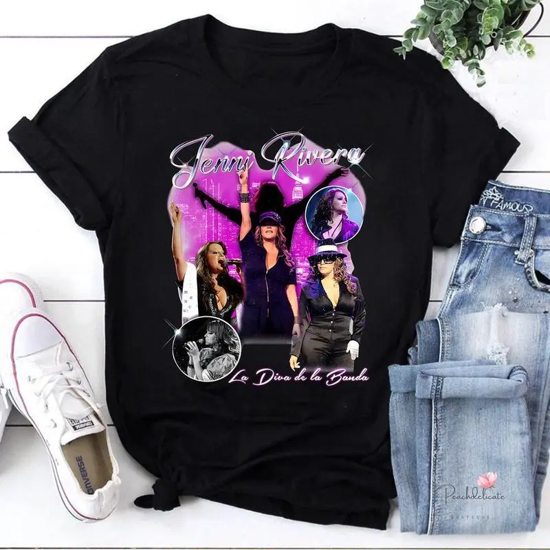Jenni Rivera Mariposa Del Barrio Music Funny T-Shirt, Jenni Rivera Shirt, Mexican Music Shirt, Music Shirt, Music Lover Shirt Fashion Cotton, Full Size, Full Colors, For Women