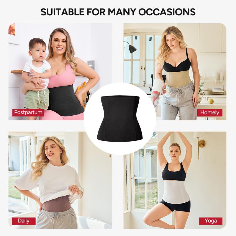 Nebility Women's Sport Shapewear Belt - Basic Minimalist, Black with Flex Waistband & Double-Layered Design, All-Day Comfort Curve Hugging Compression Womenswear