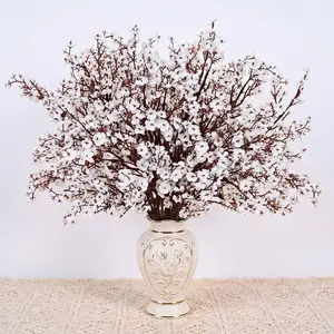 10 Pcs Baby’s Breath Artificial Flowers, White Fabric Cloth Silk Floral Stems, Faux European Style Plants for Vase, Wedding Centerpieces, Table Decoration, Home Decor and Four Seasons Indoor Bouquet