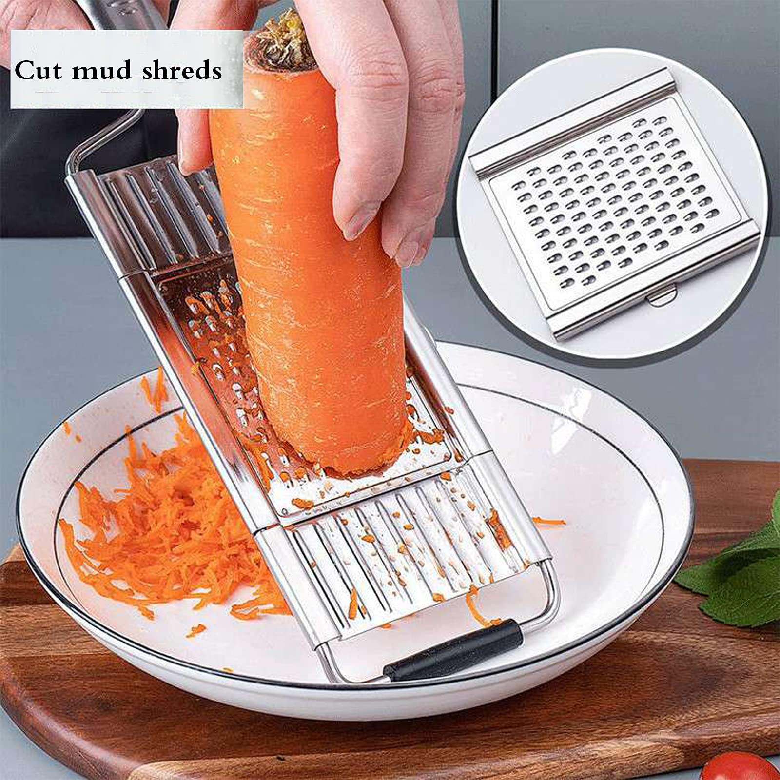 Multi-functional Vegetable Slicer with Cheese Grater Adjustable Stainless Steel Blade Comfort Grip Safety Features Easy to Clean Carrot Grater Cabbage Shredder Cucumber Slicer for Kitchen Multi-functional Vegetable Slicer with Cheese Grater Adjustable Stainless Steel Blade Comfort Grip Safety Features Easy to Clean Carrot Grater Cabbage Shredder Cucumber Slicer for Kitchen