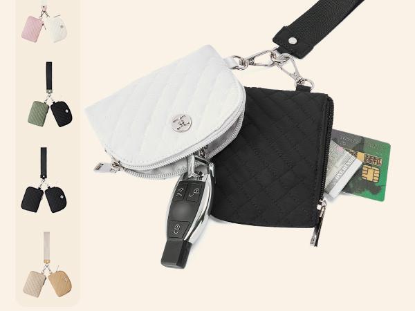 Telena Valentine's Day gift  Mini Zip Around Wristlet Wallets for Women Coin Purse Wristlet Keychain Dual Pouch Wallet Wristlet Gift Women's small wallet  gift for her