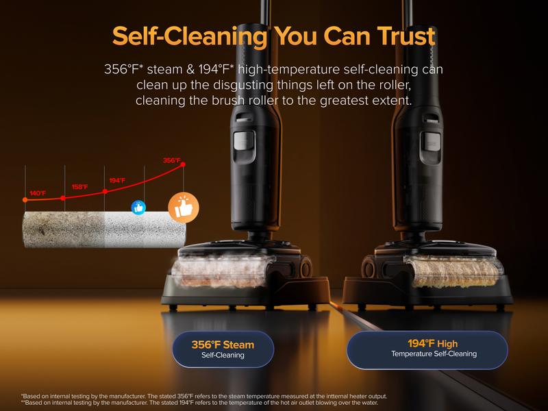 Roborock F25 series Ultra Steam Wet Dry Vacuum Cleaner, 356°F Steam Mop & 187°F Hot Water Cordless Vacuum Mop All in One, Floor Washer with Blue Light, 194°F Self-Cleaning, 180° Lay-Flat, AI Assitant Wheels #TikTokShopJumpstartSale #ces