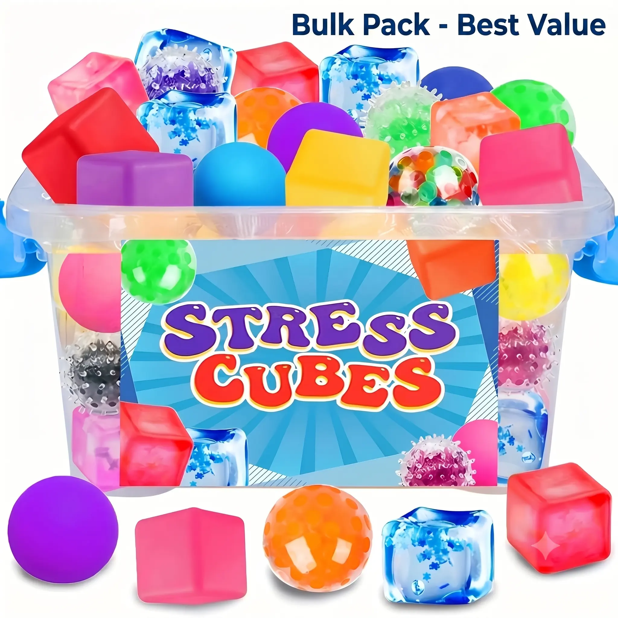 20Pcs Small Squishy Cubes Set, Mini Sensory Stress Relief Toys Pack for Classroom Rewards, Kids Birthday Party Favors, Quiet Office Decompression Gadgets, Sensory Squeeze Ball Party Favors, Unique Novelty Stress-Relieving Accessories， Stress Reliever