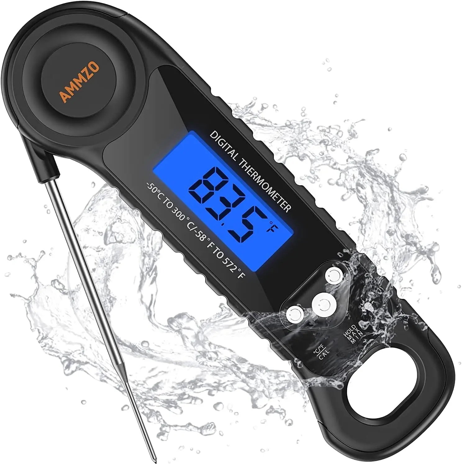 Digital Meat Thermometer for Grilling, Instant Read Food Thermometer Waterproof with Backlight for Cooking, Deep Fry, BBQ, Grill, Smoker and Roast