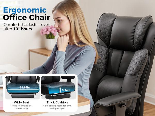 GTPLAYER 400lb Capacity King-Sized Office/Gaming Chair! Wide Embossed Leather Throne w/ 150° Recline, Footrest & Spring Support for Ultimate Comfort GTPLAYER 400lb Capacity King-Sized Office/Gaming Chair! Wide Embossed Leather Throne w/ 150° Recline, Footrest & Spring Support for Ultimate Comfort