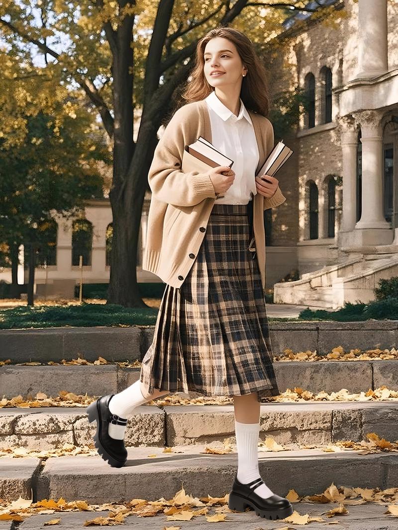 DREAM PAIRS Women's Retro Chunky Heel Mary Jane Shoes Lolita Y2K double-strap flatform round-toe multi-color Preppy Style Academia aesthetic