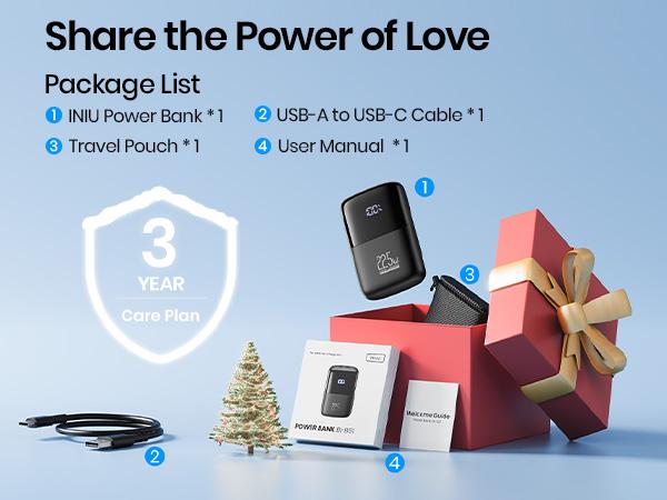 INIU Small 10000mAh Power Bank USB C In/Output 22.5W Fast Charging Portable Charger, 3-Output Mini Battery Pack Charger with Phone Holder for iPhone 17 16 15 14 13 12 Pro Samsung S25 S24 Google iPad Electronic Mobile Compact Travel Gadgets Smartphone