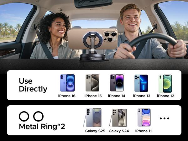 UGREEN Car Phone Mount for MagSafe [22xN55 & 80 LBS] Magnetic Phone Holder Vacuum Suction with 360°Rotatable Dashboard Windshield Compatible with iPhone 17 16 15 14 13 12 Plus Pro Max Series