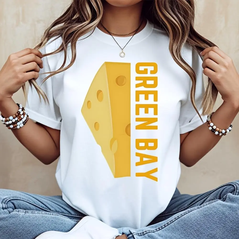 Green Bay Cheese Wedge Graphic T-Shirt, Wisconsin Football Fan Apparel, Game Day Casual Wear