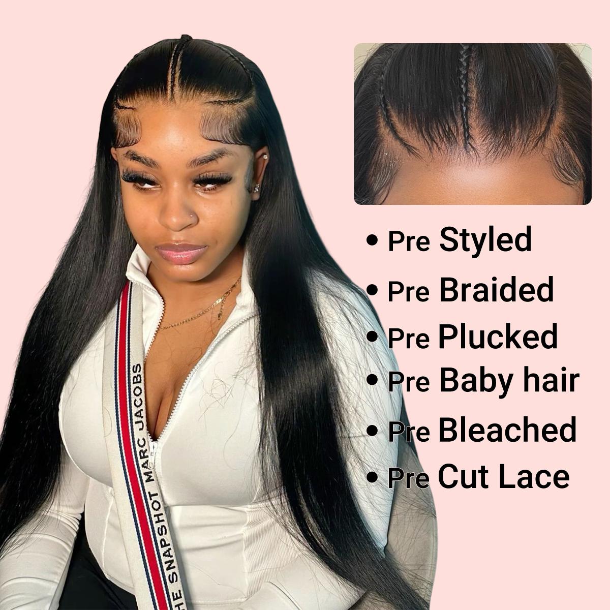 [Spring 2026] Alipearl Hair 250% Density 13x4 Lace Frontal Wig Glueless Pre Braided Straight 13x6 Lace Front Wig Stylist Wig Pre Cut Pre Styled