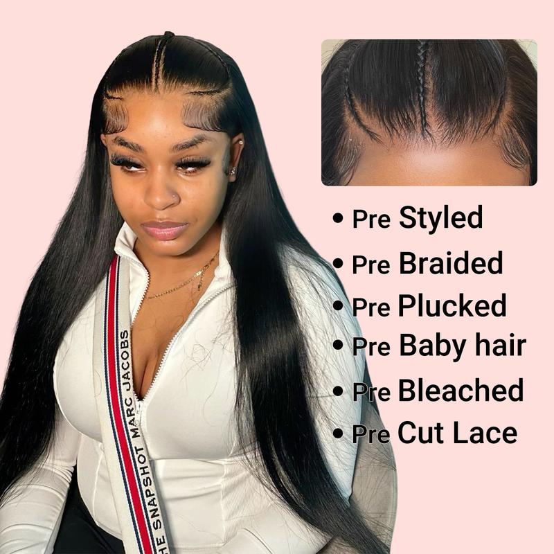 [Spring 2026] Alipearl Hair 250% Density 13x4 Lace Frontal Wig Glueless Pre Braided Straight 13x6 Lace Front Wig Stylist Wig Pre Cut Pre Styled