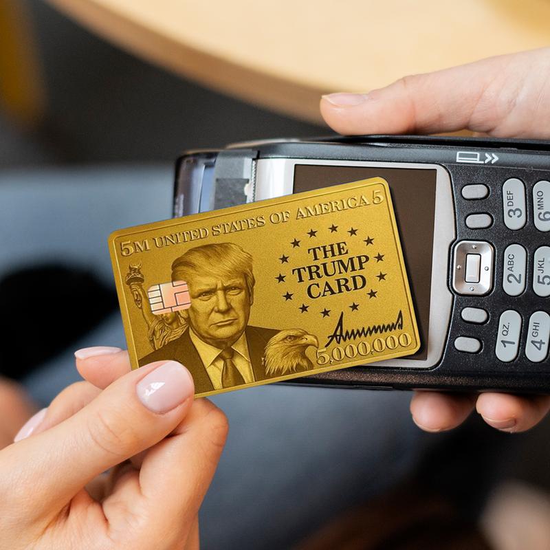 Trump 5 Million Dollar Gold Card - Card Stickers - 4 Card Skins for Credit, Debit & Other Cards - Air Release Channels, No Impact on Card Use