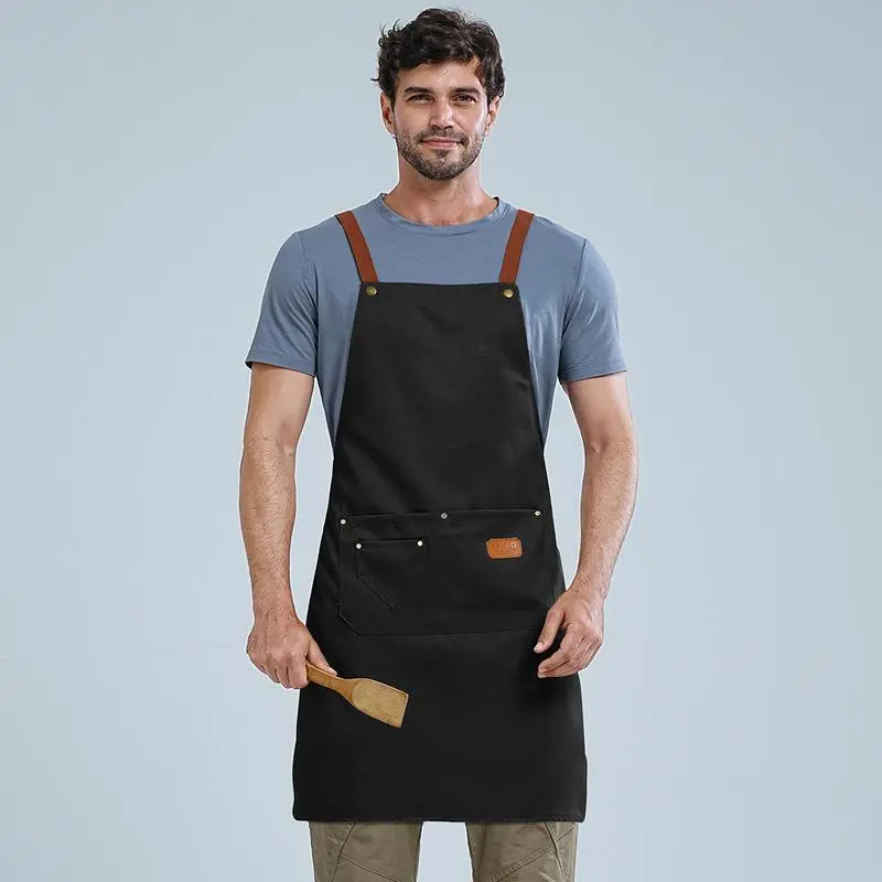 Barber Apron with Pockets, Adjustable Belt Apron, Durable and Practical Cooking Accessory, Suitable for Cooking Baking Cleaning and Gardening, Kitchen Cooking Aprons