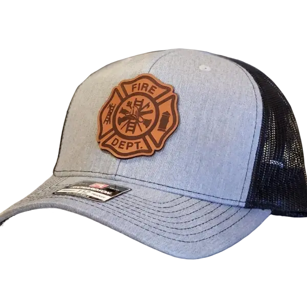 Fire Department Hat, Firefighter Leather Patch Hat, Firemen Gift, Richardson 112