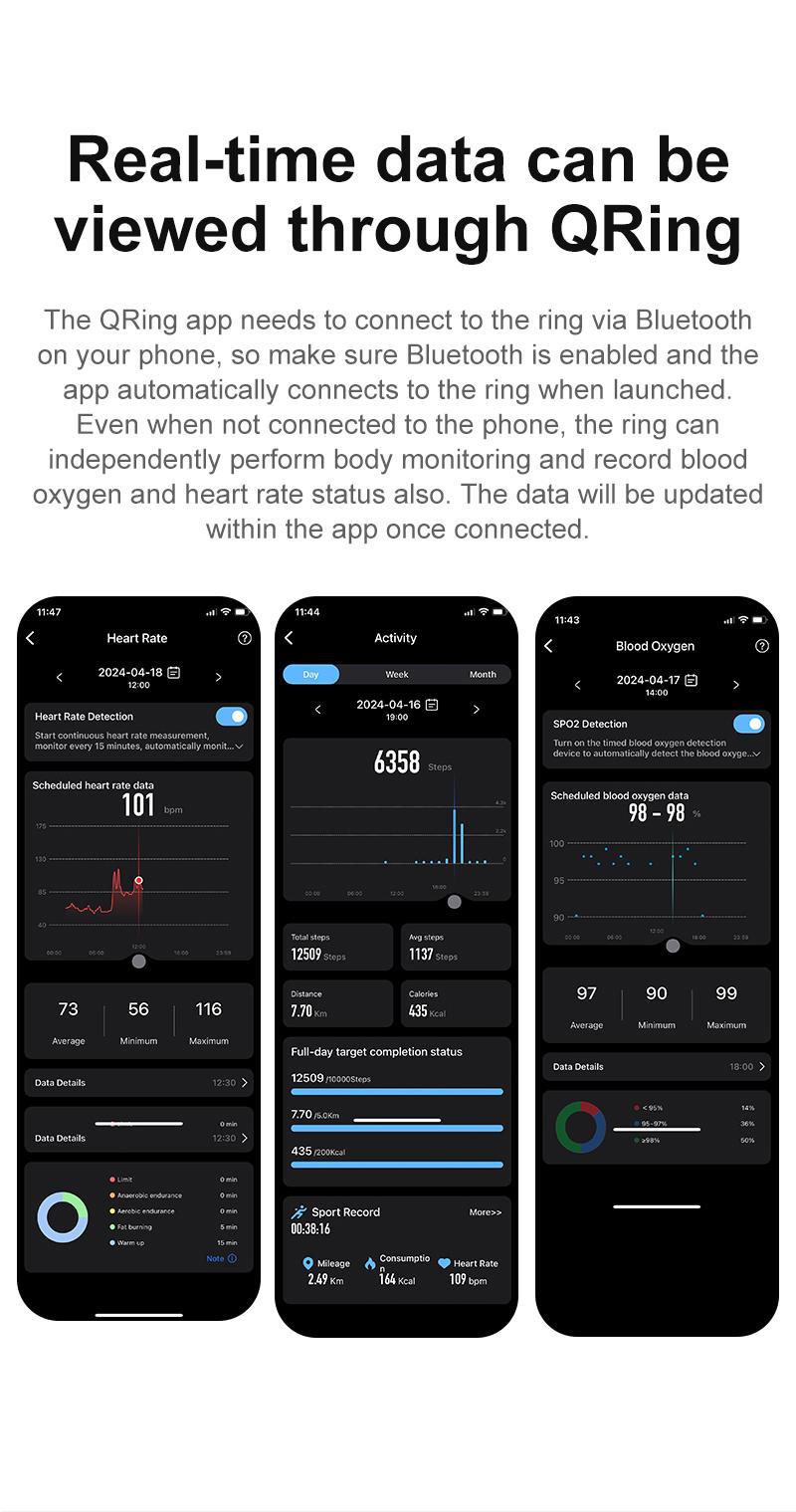 2026 New Smart Health Ring, 5ATM Waterproof Featuring Stress and Sleep Monitoring Functions, Compatible with iOS and Android, Waterproof Fitness Tracker for Women & Men, No Subscription Fee.