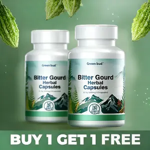 [BUY 1 GET 1 FREE] 2 Bottles Green Bud Bitter Gourd Herbal Capsules Contain Extracts of Bitter Gourd, Cinnamon, Ginseng, and Mulberry Leaves, etc.