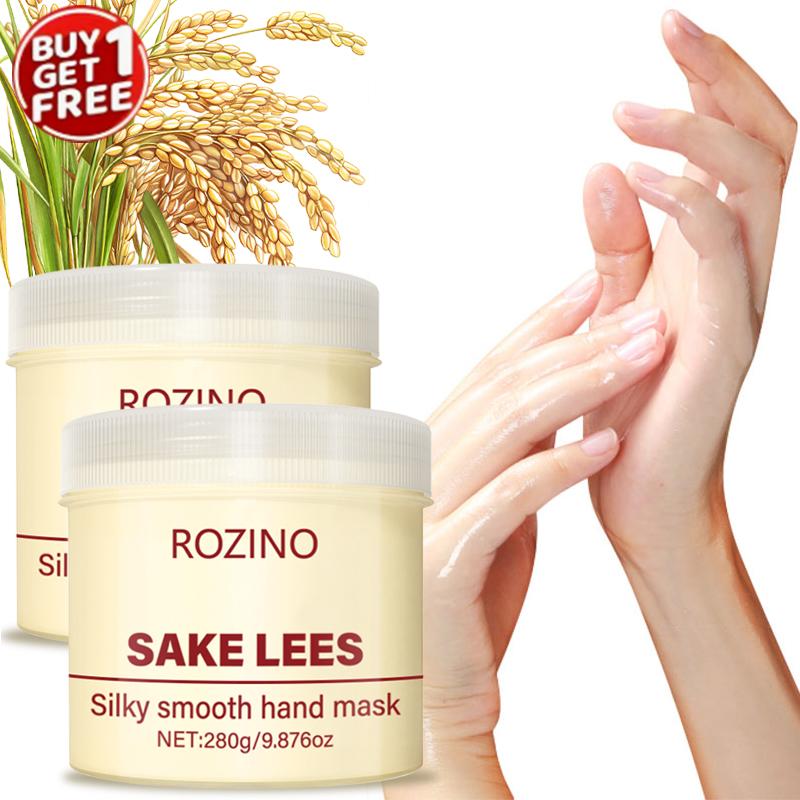 Rozino Sake Lees Silkysmooth Hand Mask - 280g Silky Smooth Formula for Hand Skin Care & Moisturization