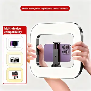 Portable Handheld LED Ring Fill Light USB Rechargeable Selfie Lamp for Phone Camera Live Broadcast Tiktok YouTube Video													
