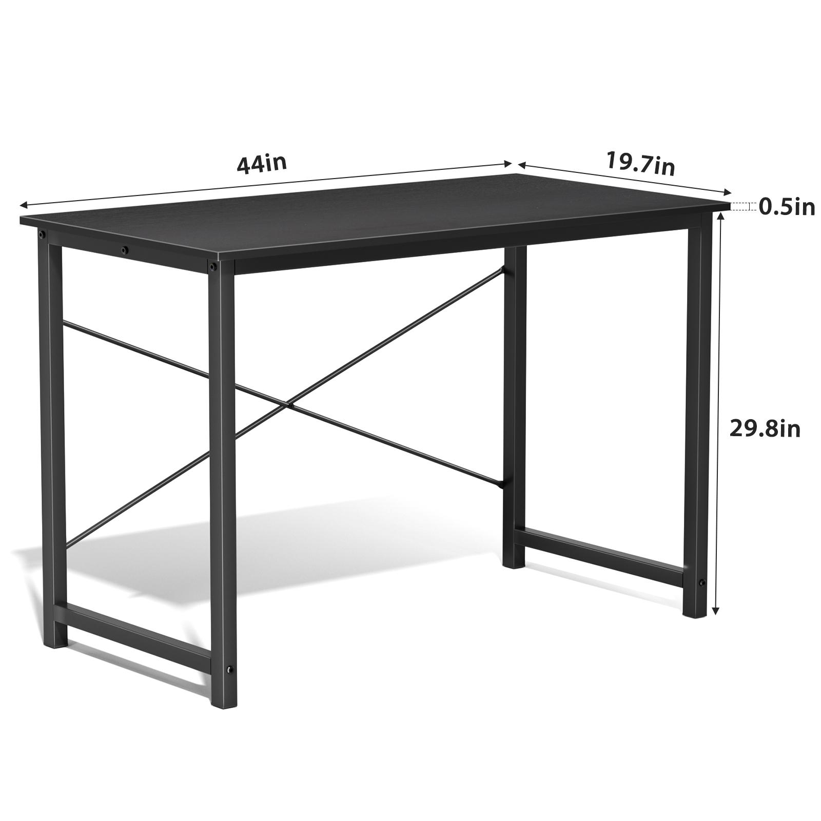 All-in-One Computer Desk for Home Office & Study, 31-63 Inch Modern Writing Desk, Sturdy Wood Office Table for Work or Gaming, Black/White/Brown #HomeOffice #WorkspaceSolutions