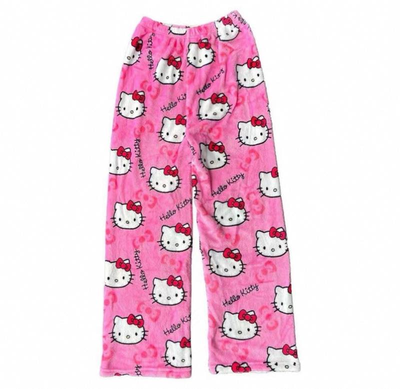 SANRIO Hello Kitty Comfy Pajama Pants - Size Need Two More - Cute Cozy Y2K Style - TikTok Approved Loungewear for Women - Perfect for Couples - Nightwear - Womenswear
