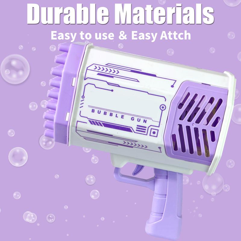 Bubble Machine with 69 Holes and Colorful Lights Bubble Maker Machine