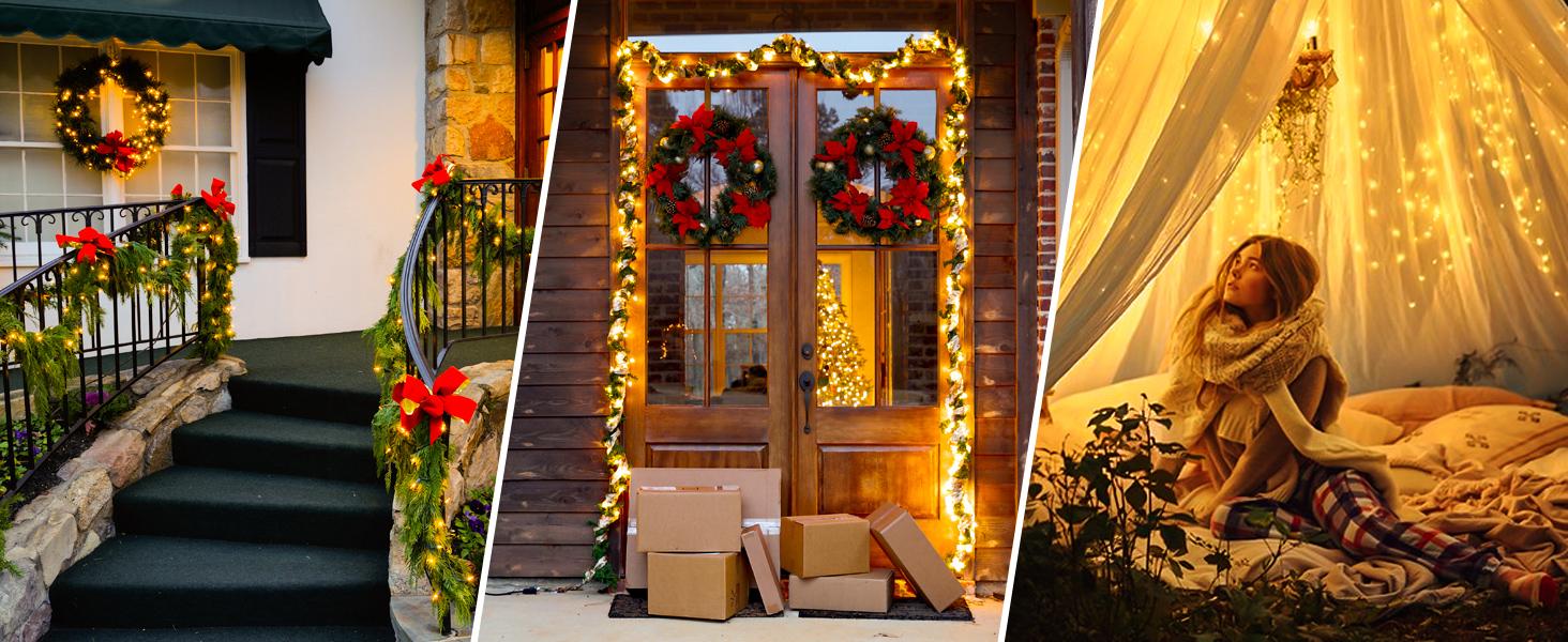 Fairy Lights Battery Operated 60 LED Starry Firecracker String Lights 5 Feet Silver Wire Waterproof for DIY Wreath Home Wedding Bedroom Mason Jar Holiday Christmas Ramadan Decorations