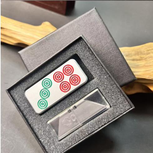 Chian Mahjong Portable Utility Knife - Retractable with hang hole, Sharp sky5 Blade EDC Tool,outdoor camping, ctable  knife edc essential tool sharp surgical carbon steel edc tool knife series pocket knife otf knife Compact Tactical Folding Survival Knife