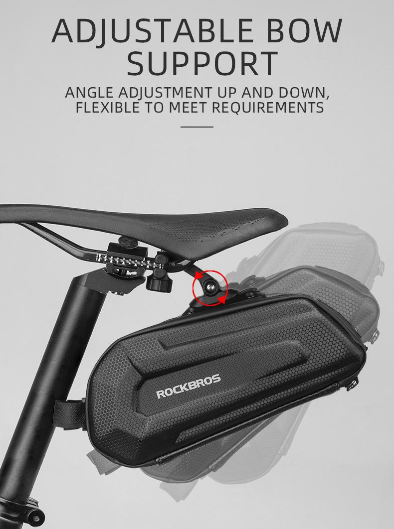 ROCKBROS Bike,Bicycle Saddle Bag Under Seat 3D Hard Shell Bike Seat Bag with Silver Reflective Strip Bike Bag for Mountain Road Bikes, Quick Release 1.7L
